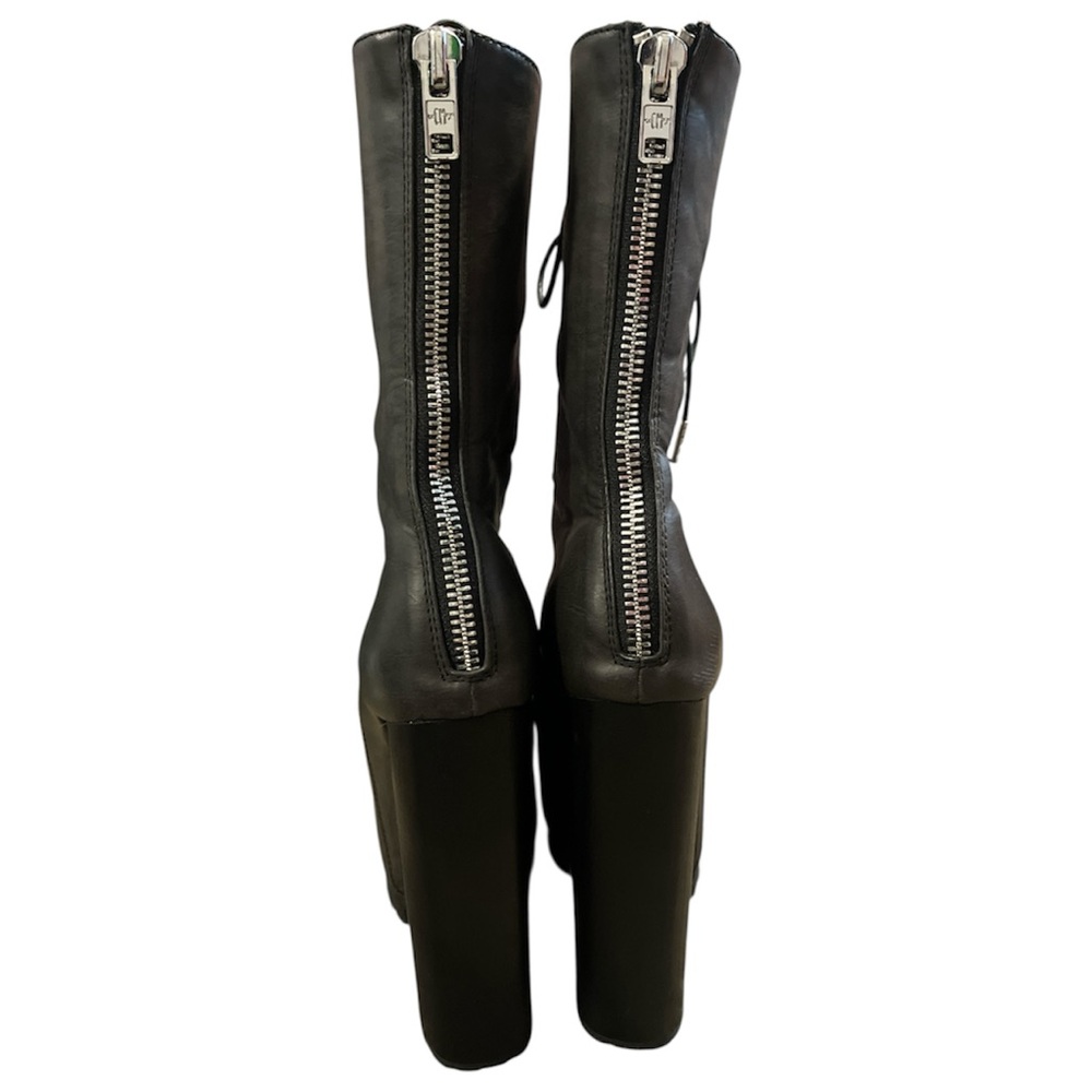 Dolls Kill iconic current mood Black Heeled NOLA Boot Platforms - Picture 4 of 6